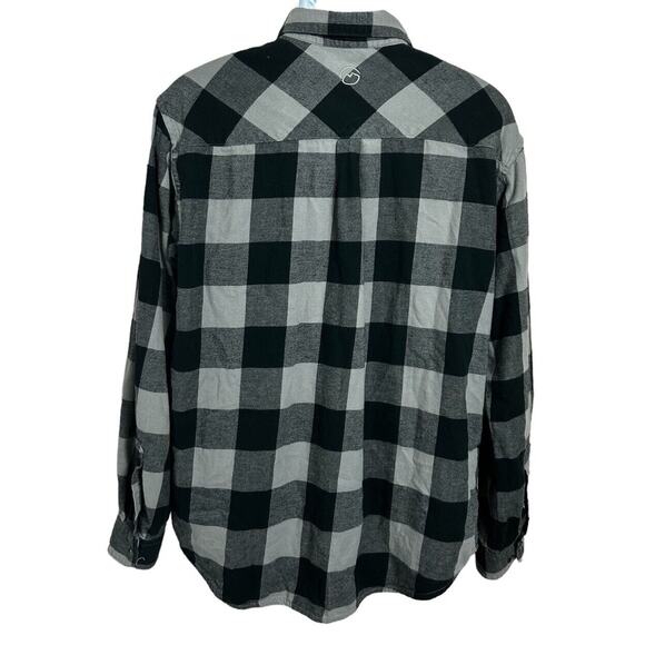 Magellan Outdoors Flannel Button Front Plaid Shirt Sz Large Gray Black - Picture 5 of 6